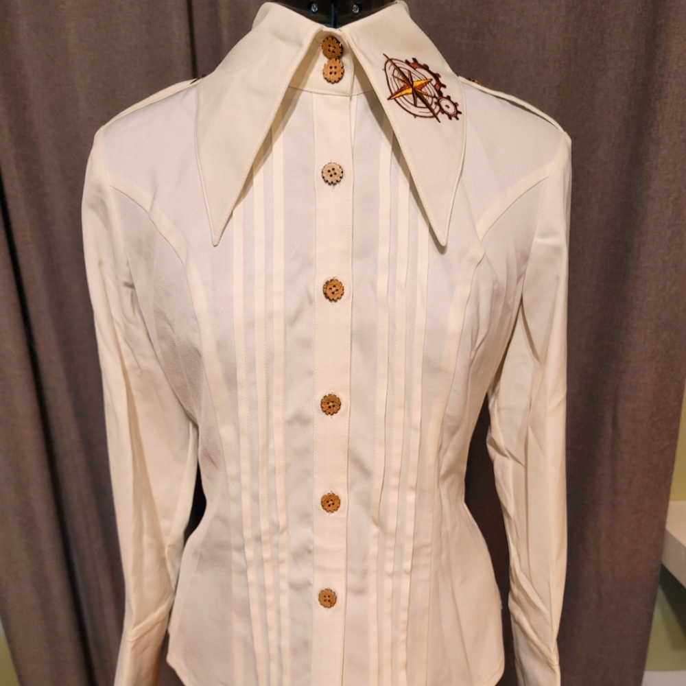 Neo-Ludwig off white long sleeve Steampunk blouse size XL